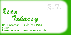 rita takacsy business card